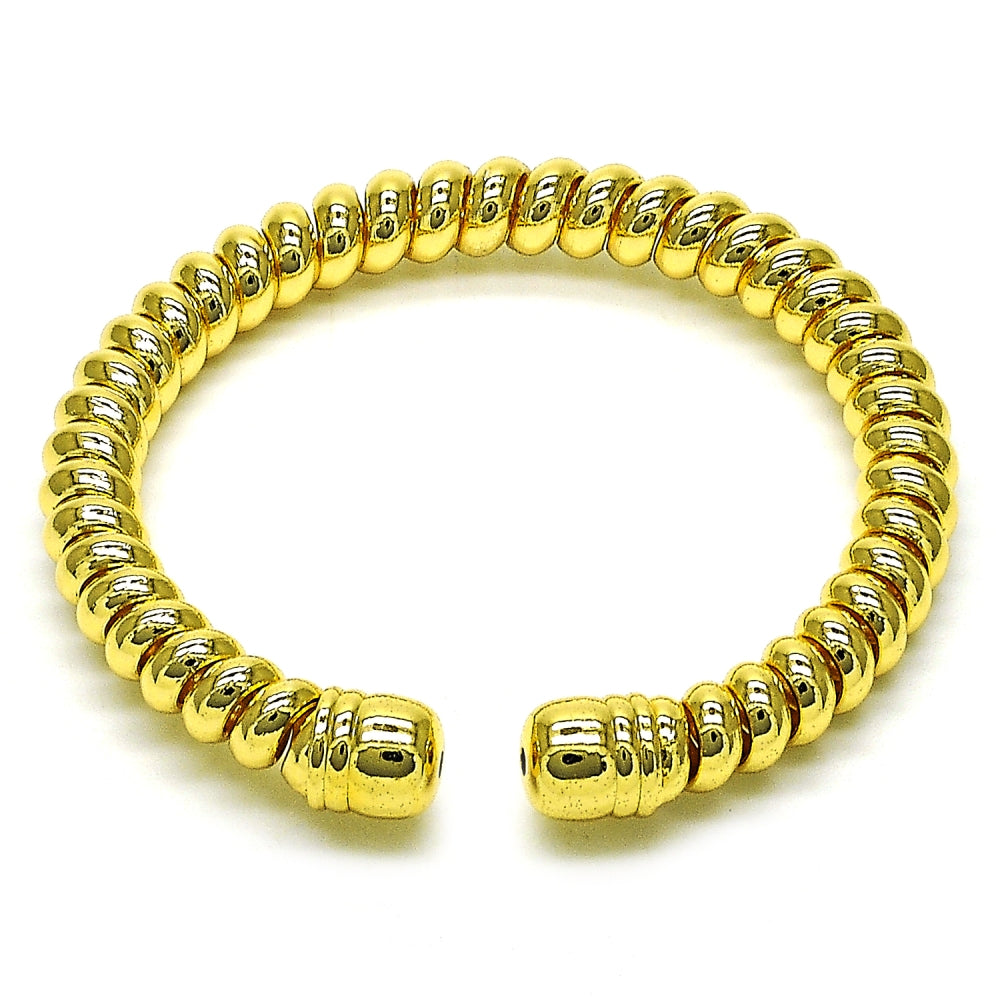 Oro Laminado Individual Bangle, Gold Filled Style Twist and Spiral Design, Polished, Golden Finish
