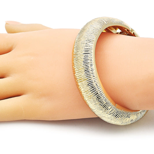 Oro Laminado Individual Bangle, Gold Filled Style Brushed Finish, Golden Finish