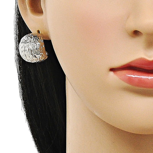 Rhodium Gold Filled Small Hoop, Diamond Cutting Finish, Rhodium Finish