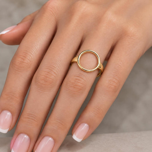 Oro Laminado Elegant Ring, Gold Filled Style Polished, Golden Finish