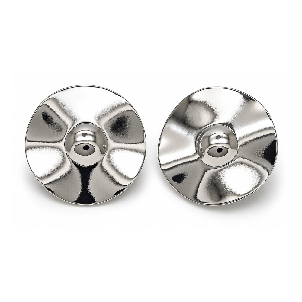White Gold Filled Stud Earring, Polished, Rhodium Finish