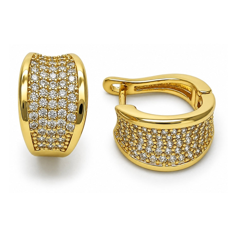 Oro Laminado Huggie Hoop, Gold Filled Style Polished, Golden Finish