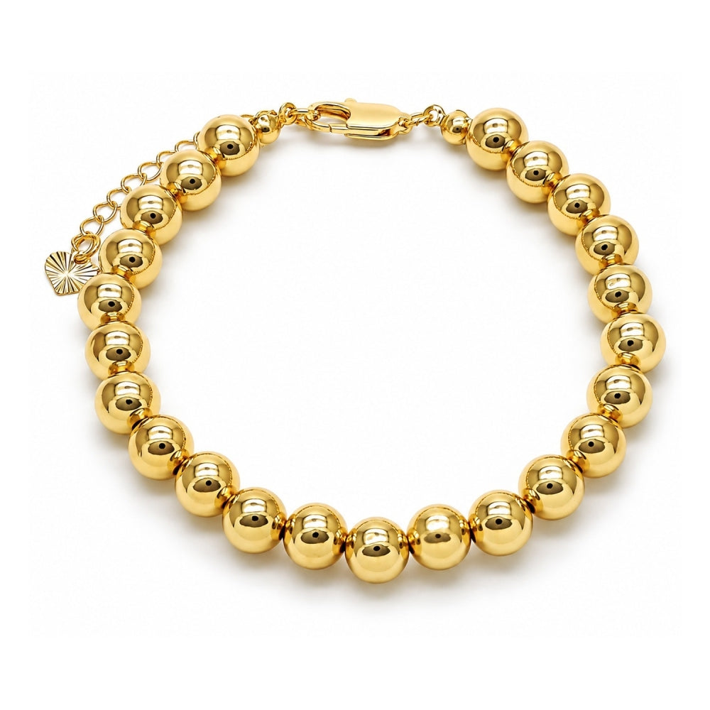 Oro Laminado Fancy Bracelet, Gold Filled Style Ball and Hollow Design, Polished, Golden Finish