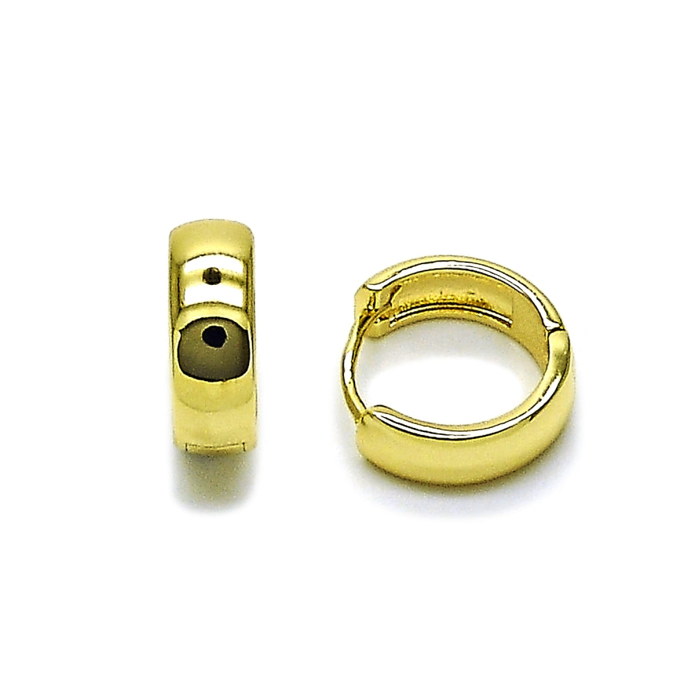 Oro Laminado Huggie Hoop, Gold Filled Style Polished, Golden Finish