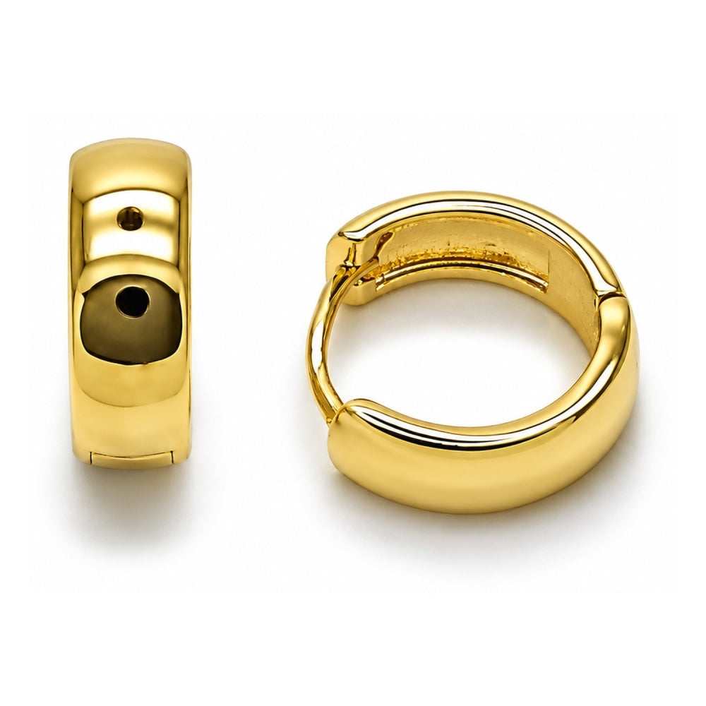 Oro Laminado Huggie Hoop, Gold Filled Style Polished, Golden Finish