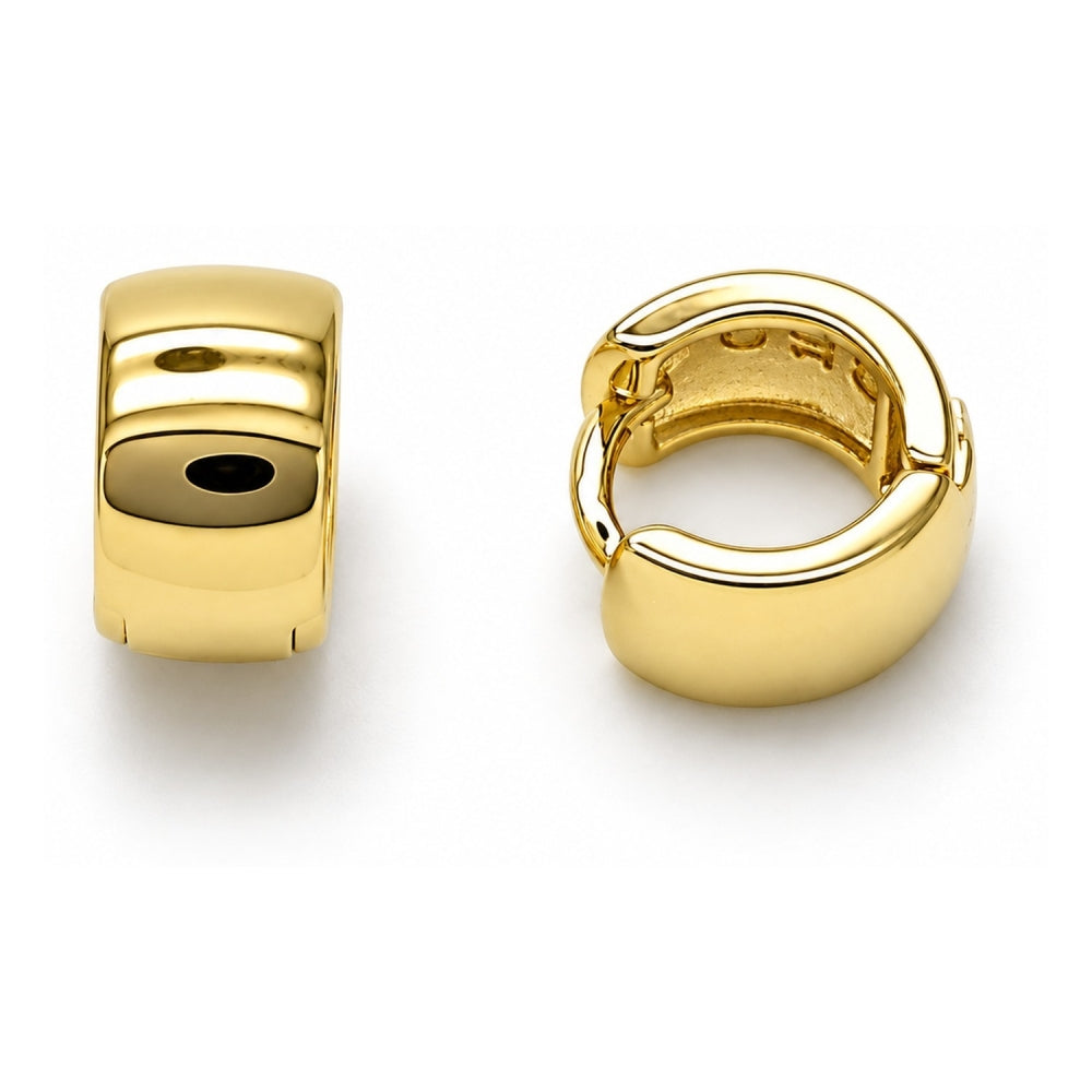 Oro Laminado Huggie Hoop, Gold Filled Style Polished, Golden Finish