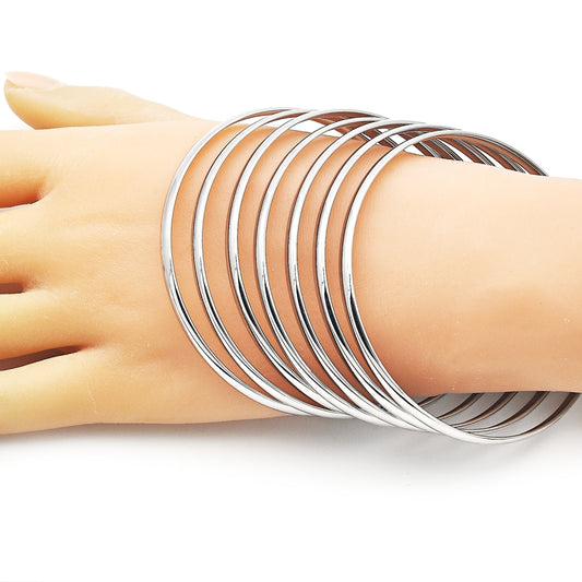 Rhodium Gold Filled Semanario Bangle, Polished, Rhodium Finish