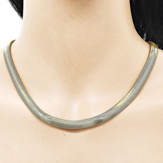 Oro Laminado Basic Necklace, Gold Filled Style Rat Tail Design, Polished, Golden Finish