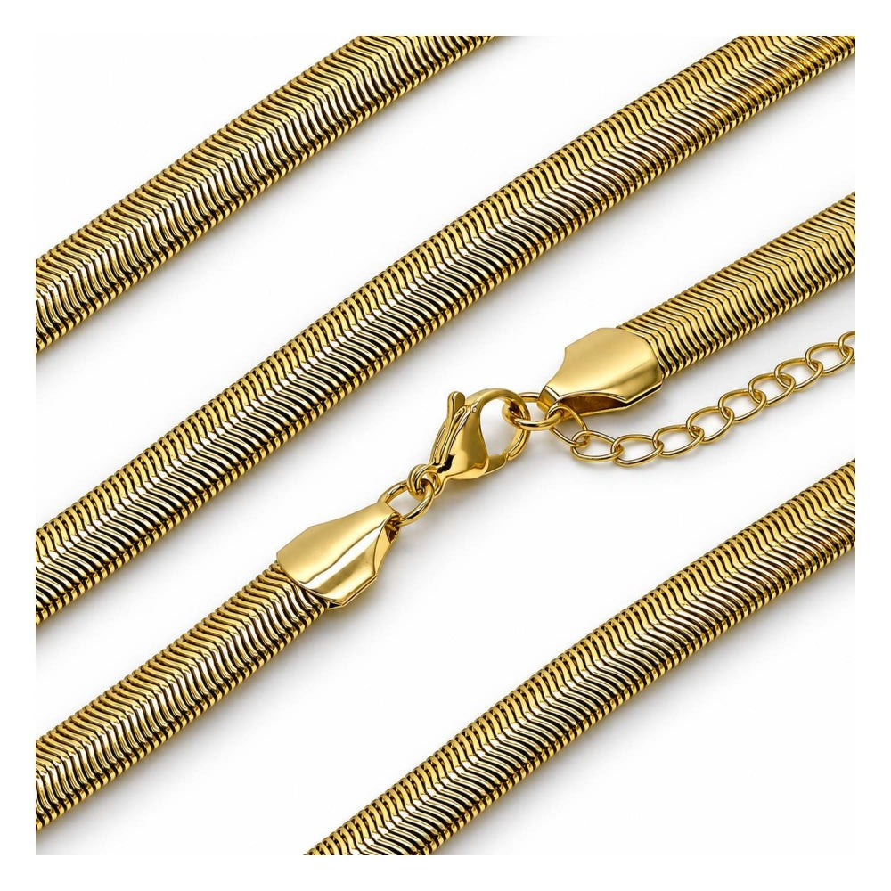 Oro Laminado Basic Necklace, Gold Filled Style Rat Tail Design, Polished, Golden Finish