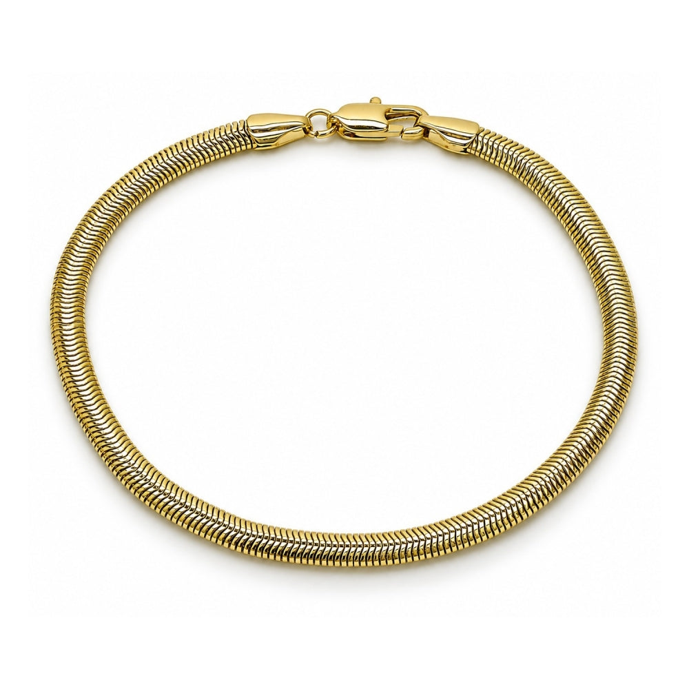 Oro Laminado Basic Bracelet, Gold Filled Style Rat Tail Design, Polished, Golden Finish
