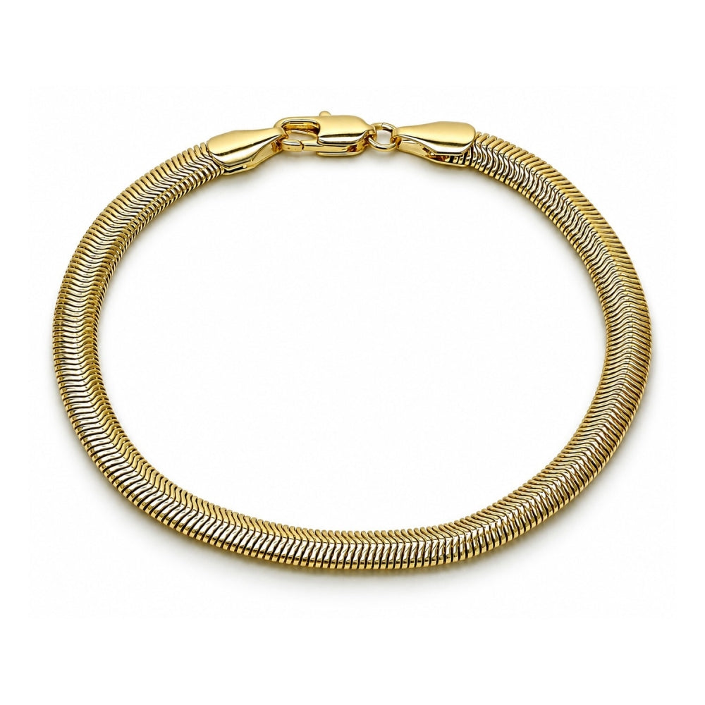 Oro Laminado Basic Bracelet, Gold Filled Style Rat Tail Design, Polished, Golden Finish