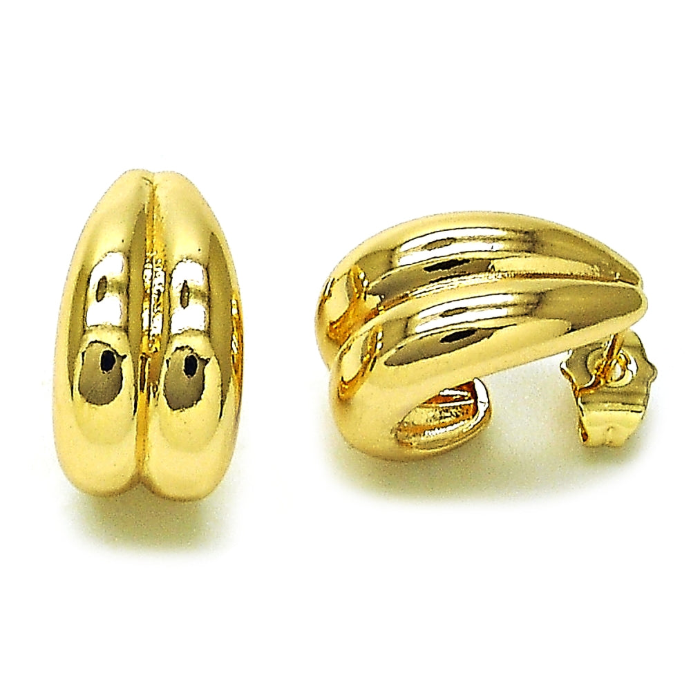 Oro Laminado Stud Earring, Gold Filled Style Polished, Golden Finish