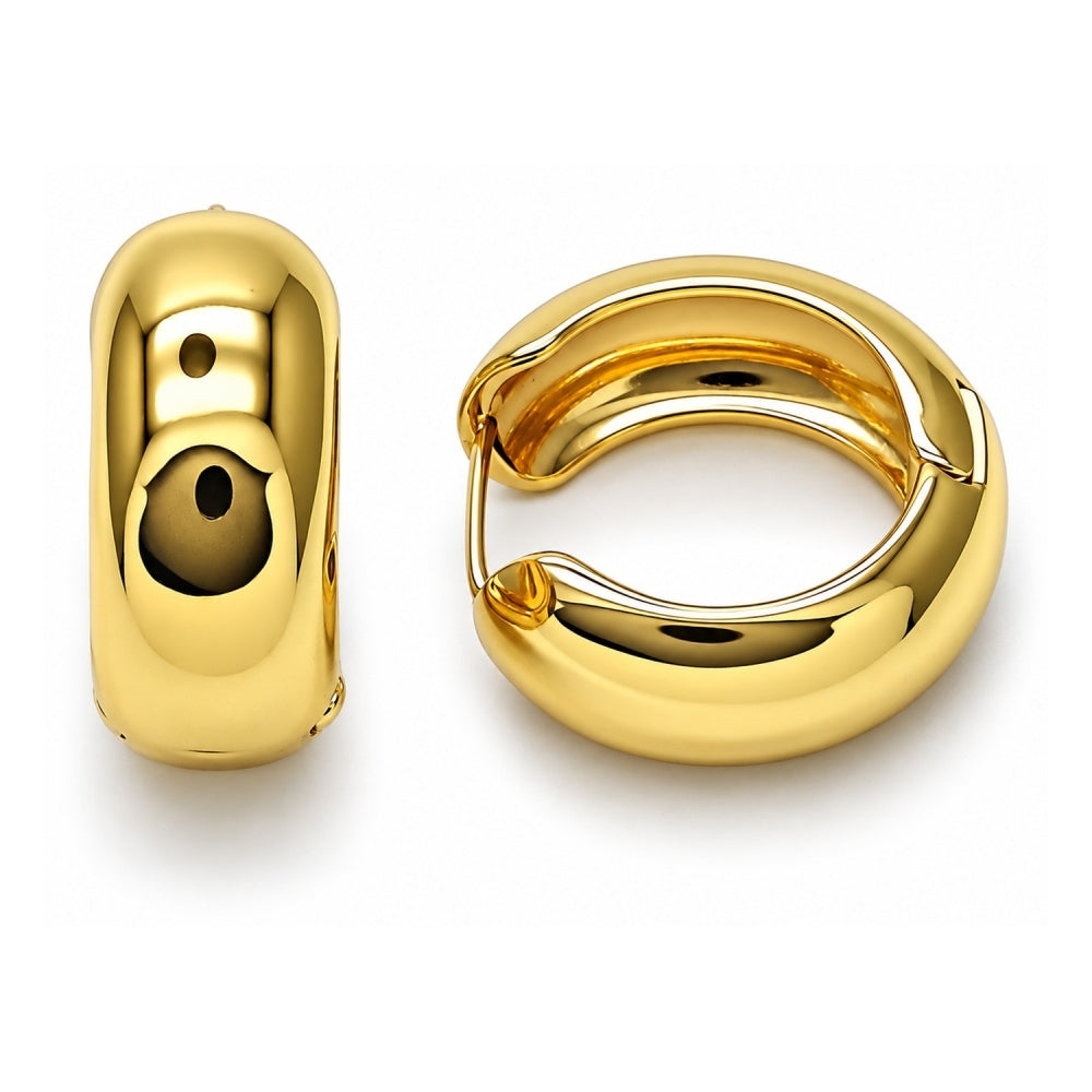 Oro Laminado Huggie Hoop, Gold Filled Style Polished, Golden Finish