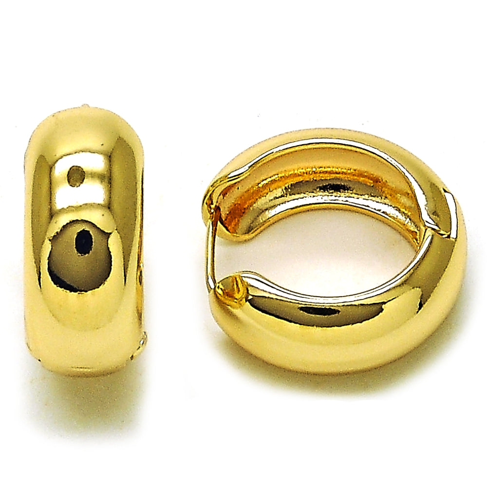 Oro Laminado Huggie Hoop, Gold Filled Style Polished, Golden Finish