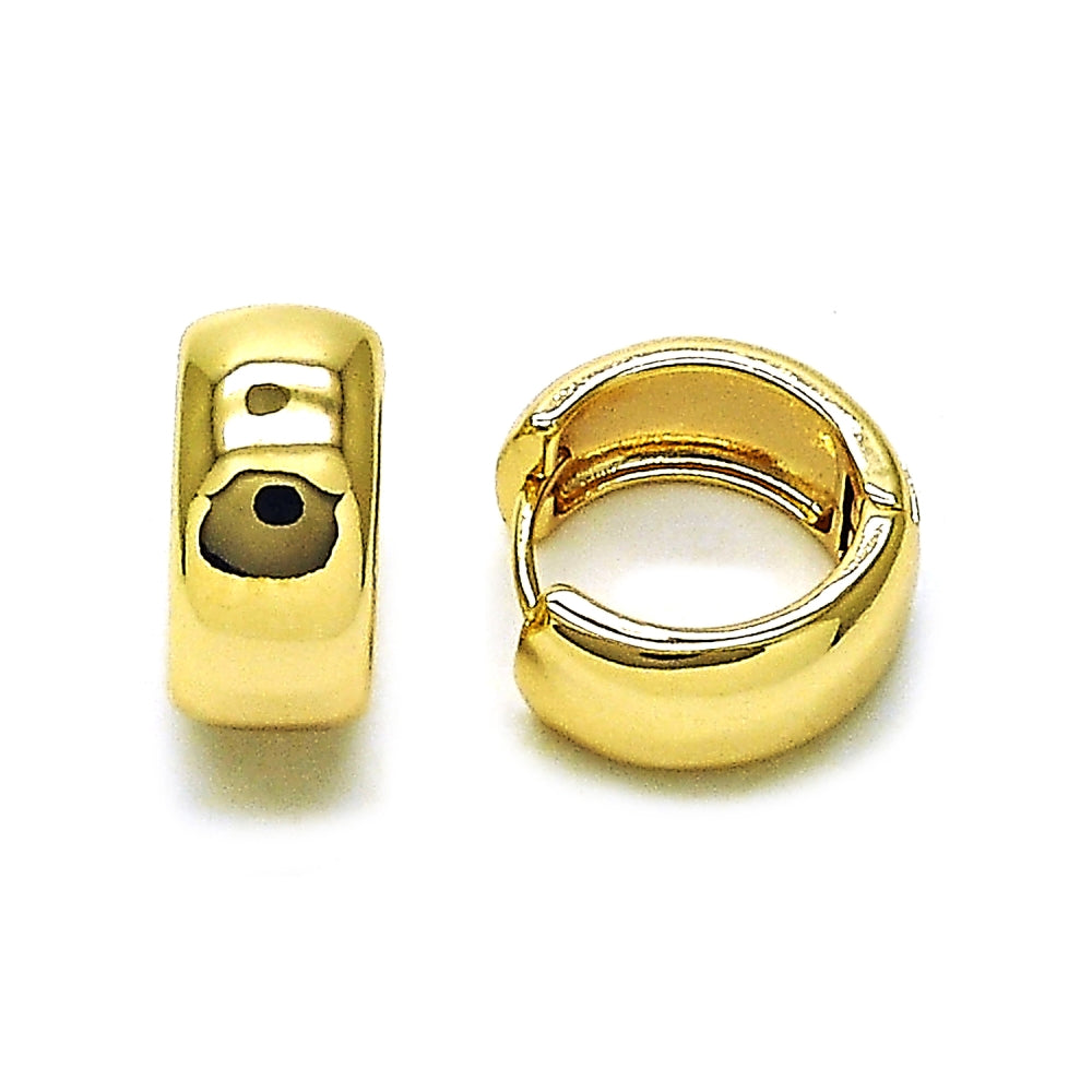 Oro Laminado Huggie Hoop, Gold Filled Style Polished, Golden Finish