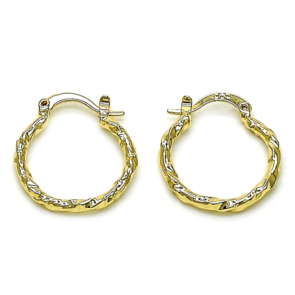 Oro Laminado Small Hoop, Gold Filled Style Polished, Golden Finish