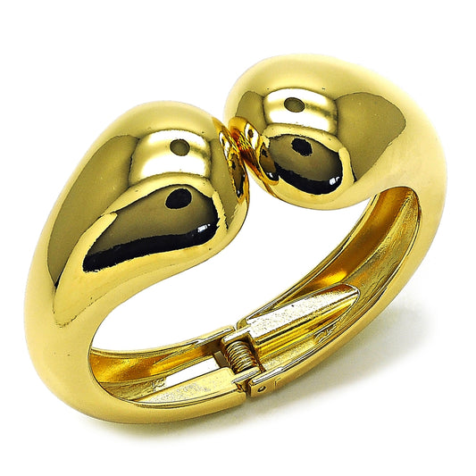 Oro Laminado Individual Bangle, Gold Filled Style Teardrop Design, Polished, Golden Finish