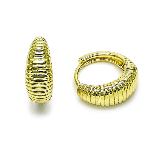 Oro Laminado Huggie Hoop, Gold Filled Style Polished, Golden Finish