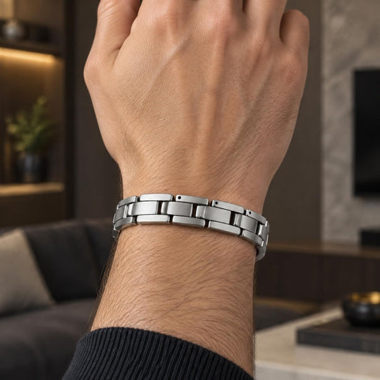 Stainless Steel Solid Bracelet, Polished, Steel Finish