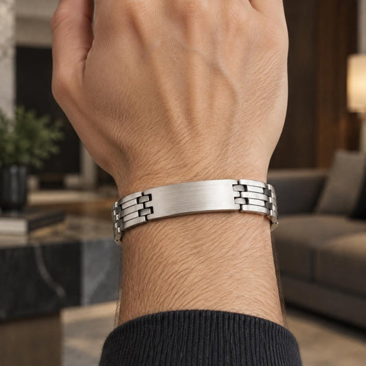Stainless Steel Solid Bracelet, Polished, Steel Finish