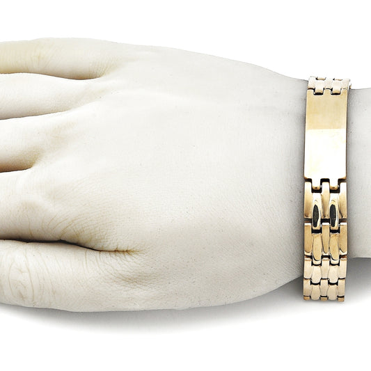 Stainless Steel Solid Bracelet, Polished, Golden Finish