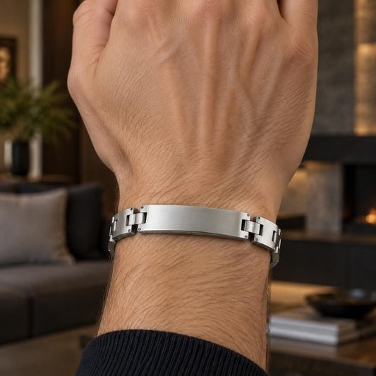 Stainless Steel Solid Bracelet, Polished, Steel Finish