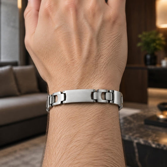 Stainless Steel Solid Bracelet, Polished, Steel Finish