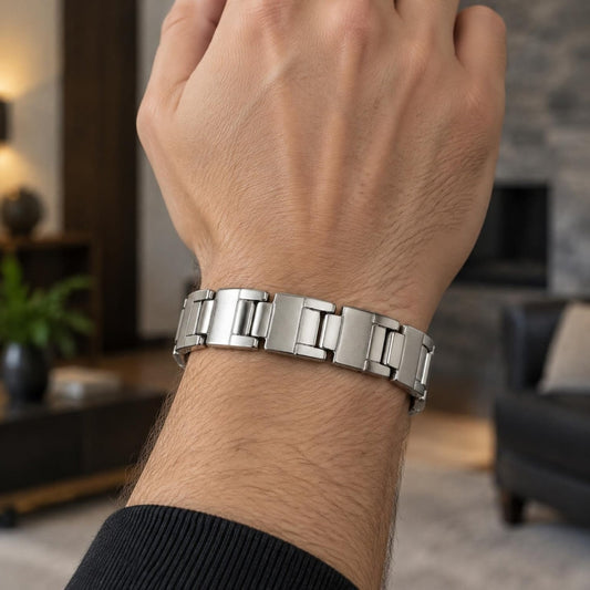Stainless Steel Solid Bracelet, Brushed Finish, Steel Finish