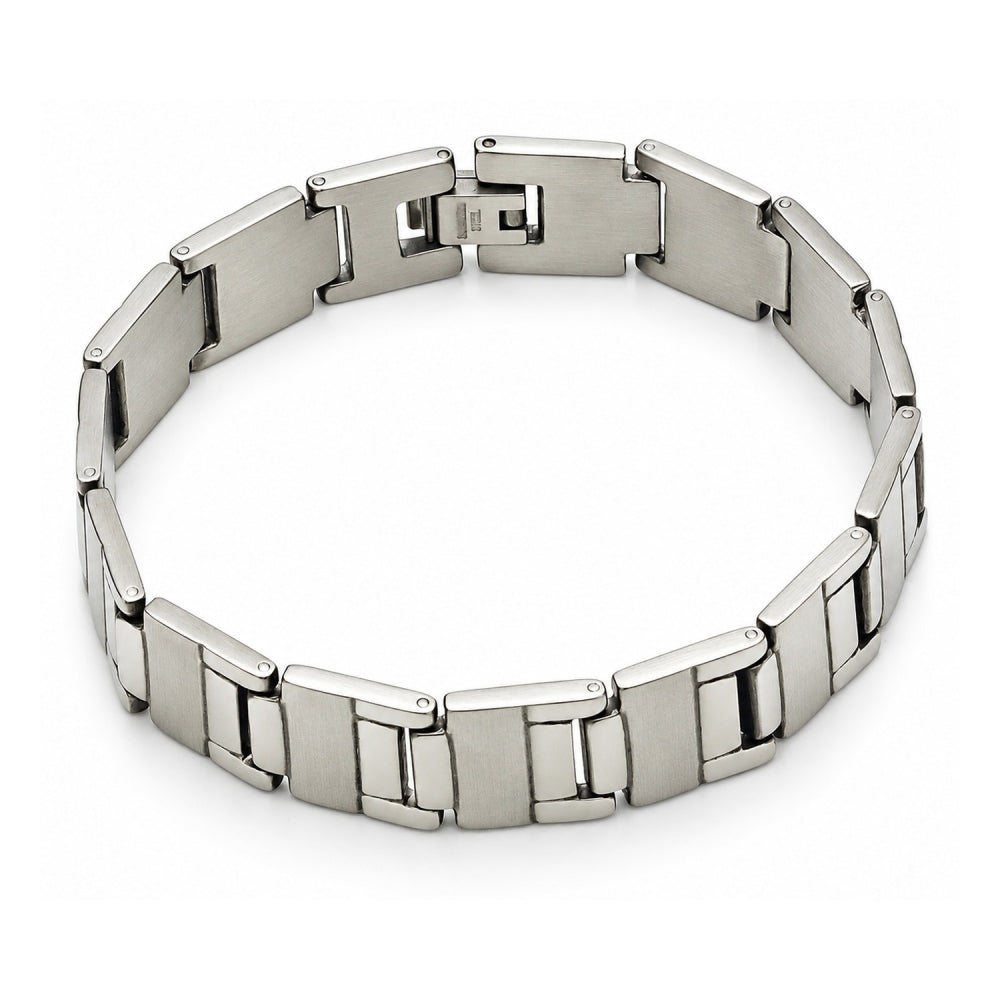Stainless Steel Solid Bracelet, Brushed Finish, Steel Finish