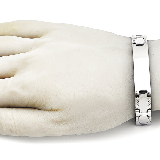 Stainless Steel Solid Bracelet, Polished, Steel Finish