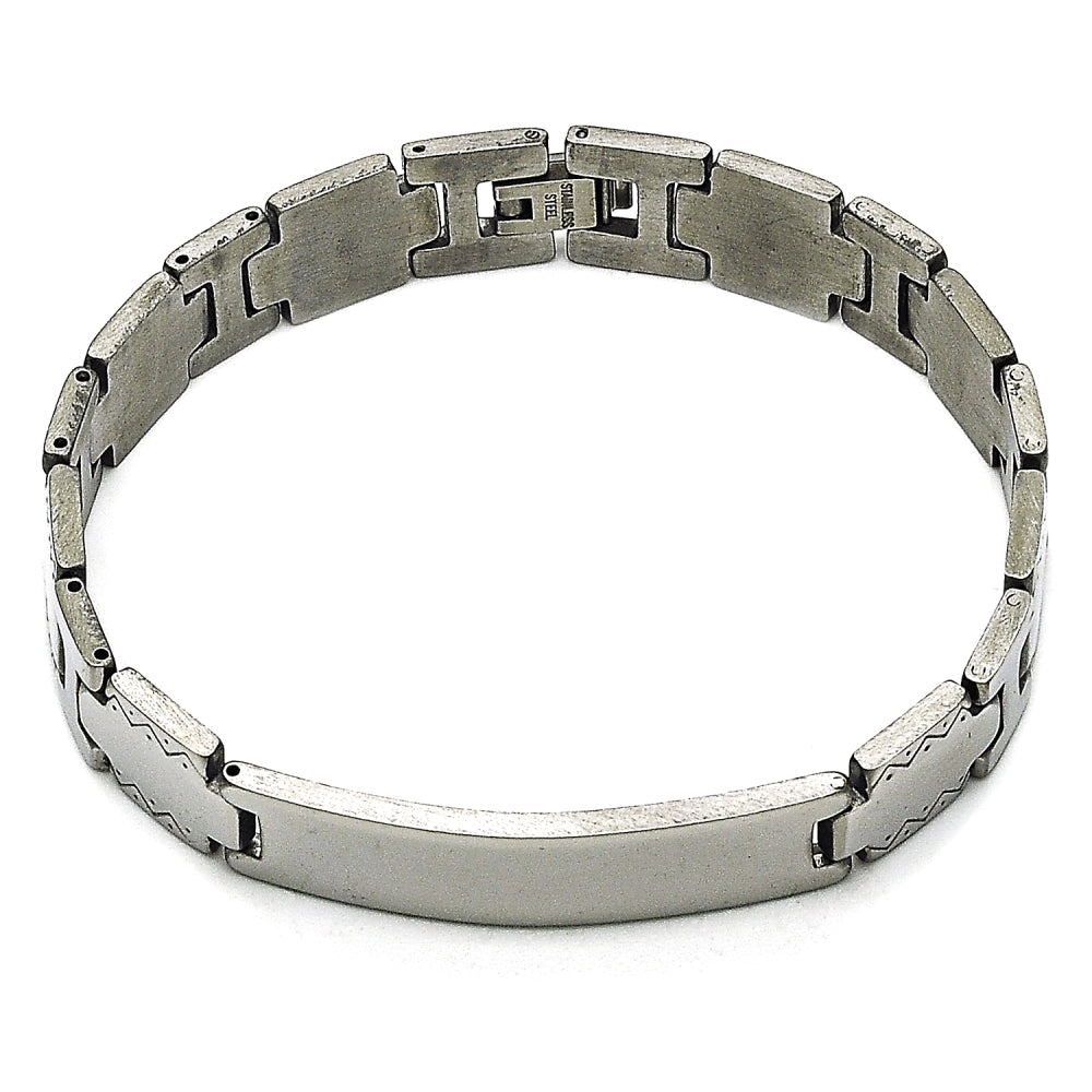 Stainless Steel Solid Bracelet, Polished, Steel Finish