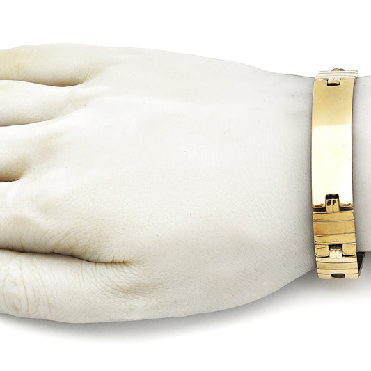 Stainless Steel Solid Bracelet, Polished, Golden Finish