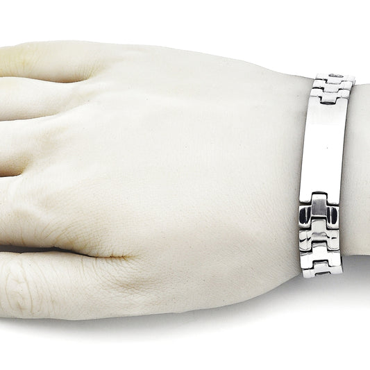 Stainless Steel Solid Bracelet, Polished, Steel Finish
