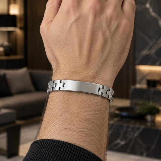 Stainless Steel Solid Bracelet, Polished, Steel Finish