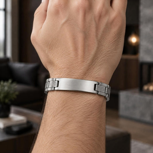 Stainless Steel Solid Bracelet, Polished, Steel Finish