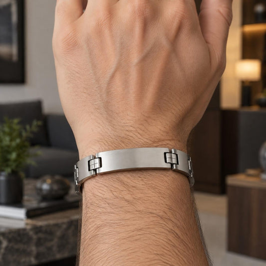 Stainless Steel Solid Bracelet, Polished, Steel Finish