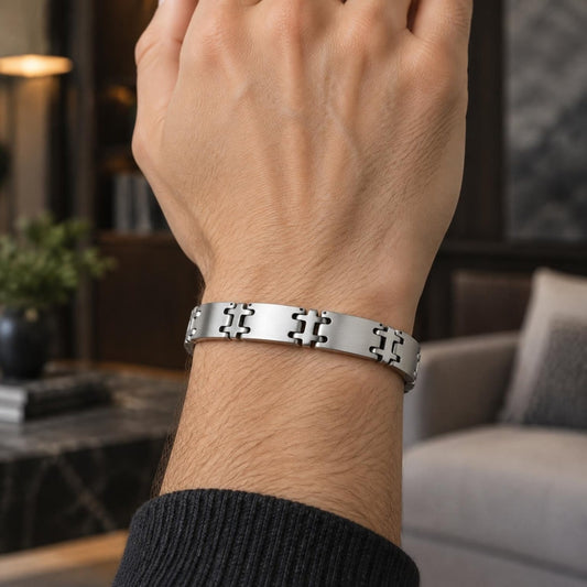Stainless Steel Solid Bracelet, Polished, Steel Finish