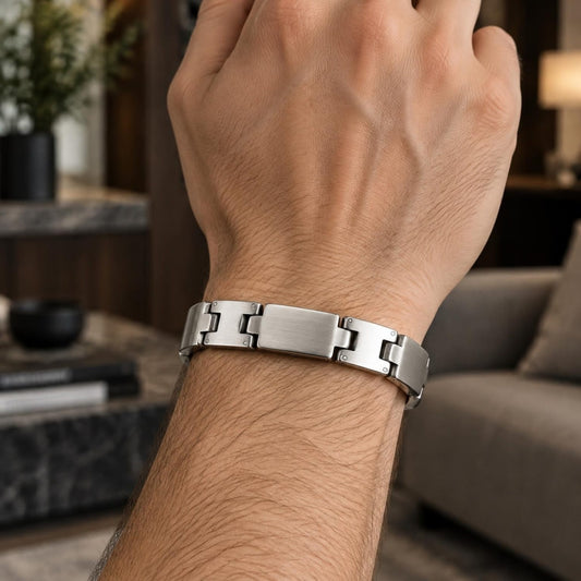 Stainless Steel Solid Bracelet, Polished, Steel Finish