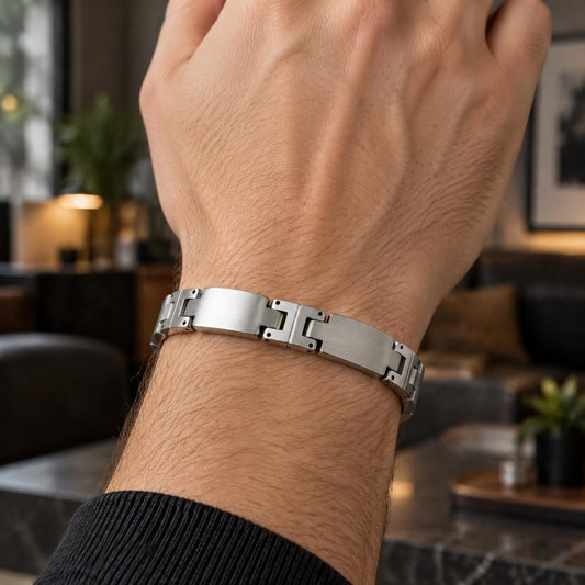 Stainless Steel Solid Bracelet, Polished, Steel Finish