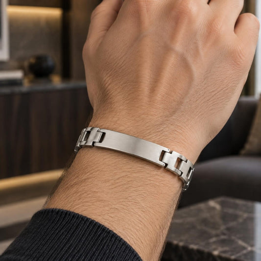 Stainless Steel Solid Bracelet, Polished, Steel Finish