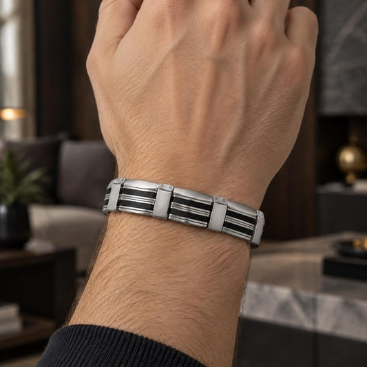 Stainless Steel Solid Bracelet, Polished, Steel Finish