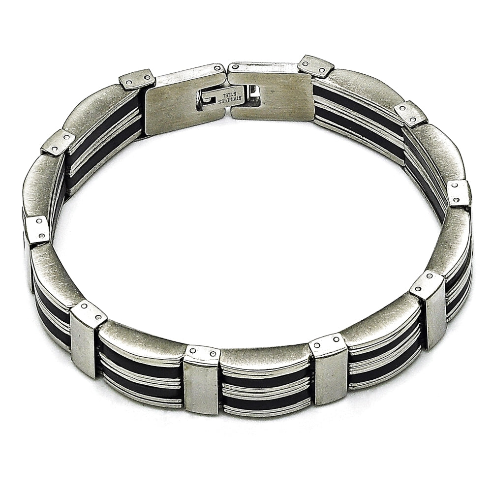 Stainless Steel Solid Bracelet, Polished, Steel Finish