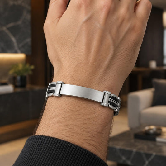 Stainless Steel Solid Bracelet, Polished, Steel Finish