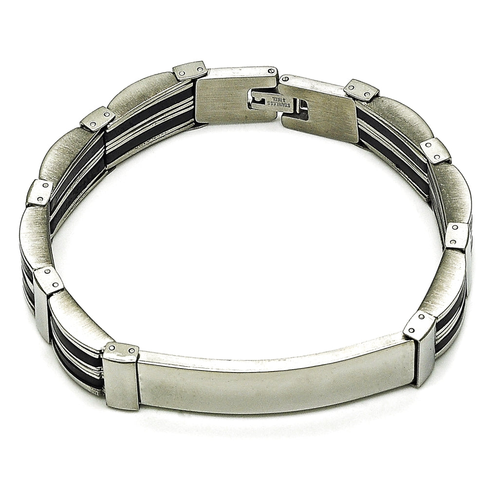 Stainless Steel Solid Bracelet, Polished, Steel Finish