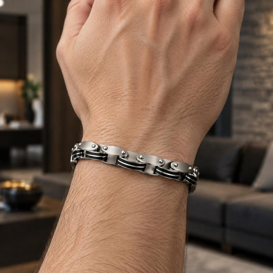 Stainless Steel Solid Bracelet, Polished, Steel Finish