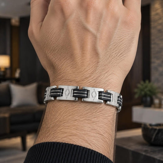 Stainless Steel Solid Bracelet, Polished, Steel Finish
