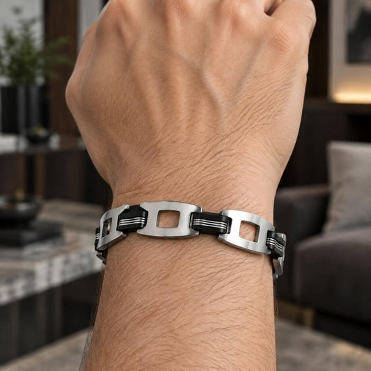 Stainless Steel Solid Bracelet, Polished, Steel Finish