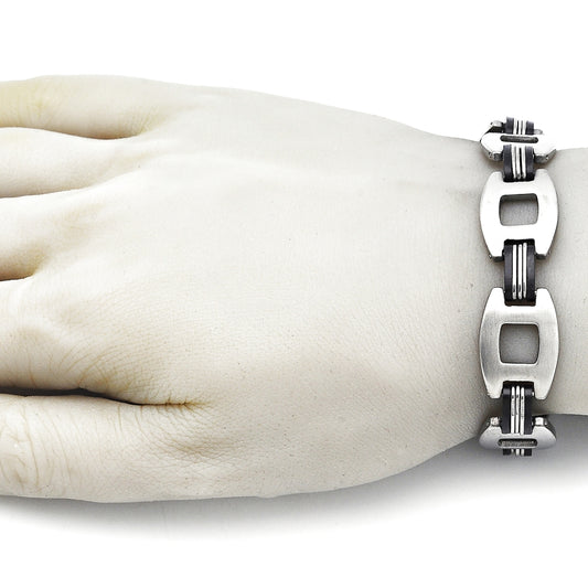 Stainless Steel Solid Bracelet, Polished, Steel Finish