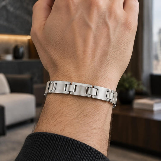 Stainless Steel Solid Bracelet, Polished, Steel Finish