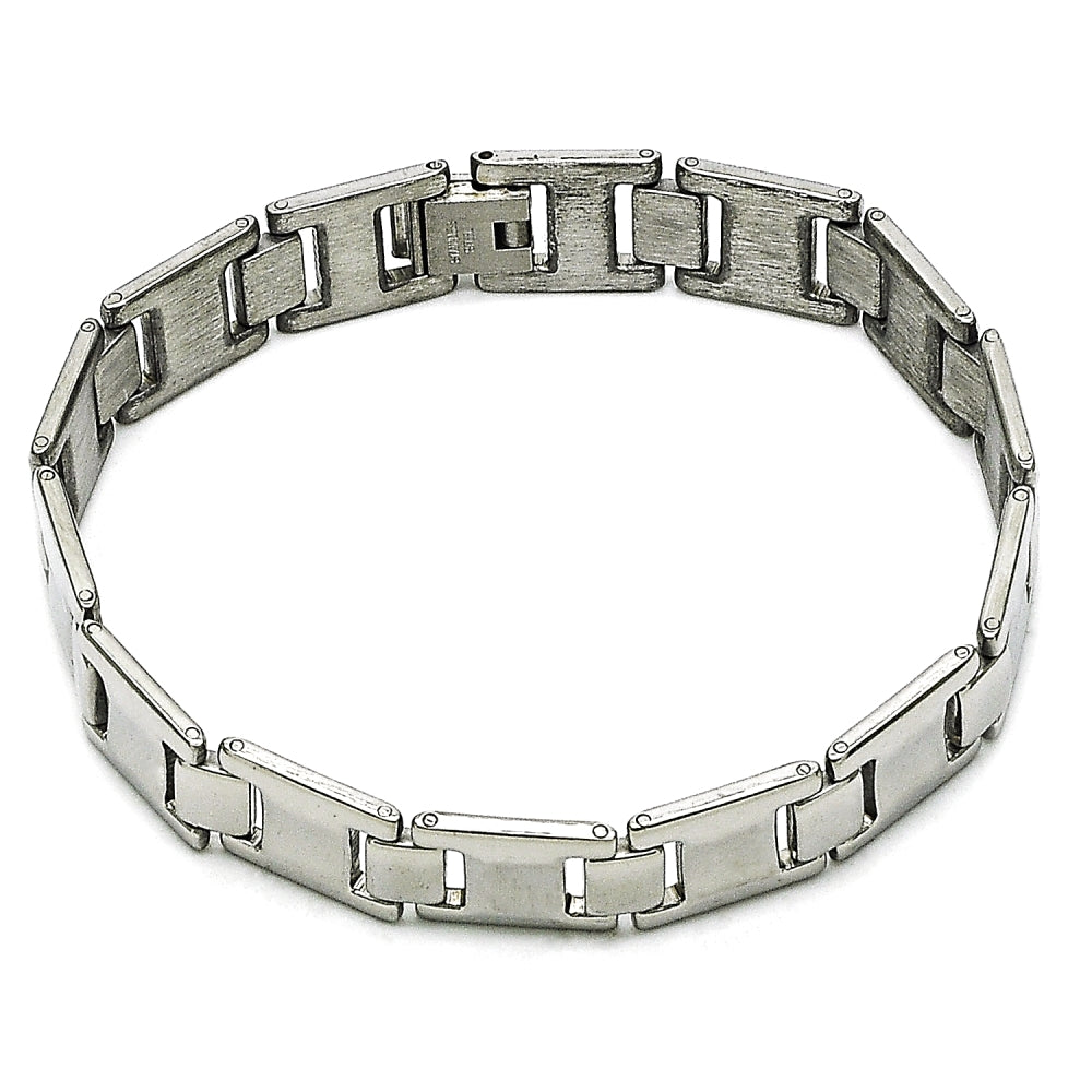 Stainless Steel Solid Bracelet, Polished, Steel Finish
